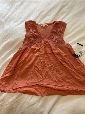 Rip Curl Rust Crochet Yoke Sleeveless Camisole